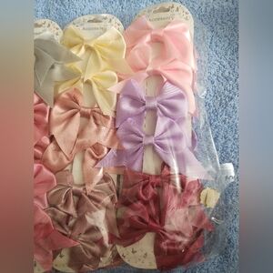 Colorful Satin Hair Bow Sets